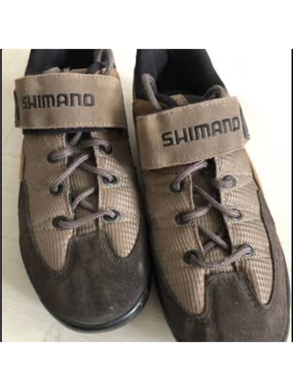 Shimano Tan and Brown Men's Cycling Shoes With Cleats Mens Size 5